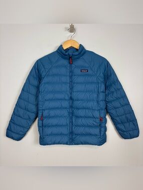 Patagonia Kids Down Sweater Puffer Jacket Blue Sz XL/14 Style 68625